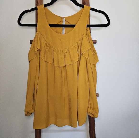 Anthropologie Maeve Brearly Open Shoulder Shirt - Picture 4 of 14